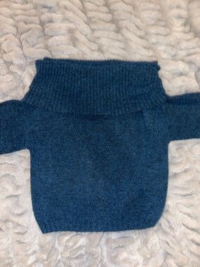 Urban Outfitters Teal Off-the-Shoulder Ribbed Sweater